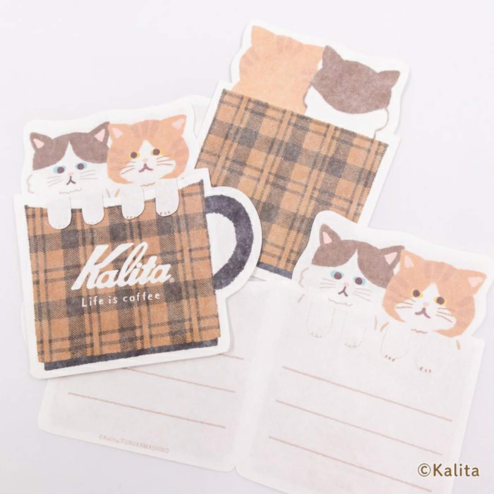 Furukawa Shiko × Kalita Coffee Cup Mini Letter Sheet - Caramel Coffee - Mini Letter Writing Sets