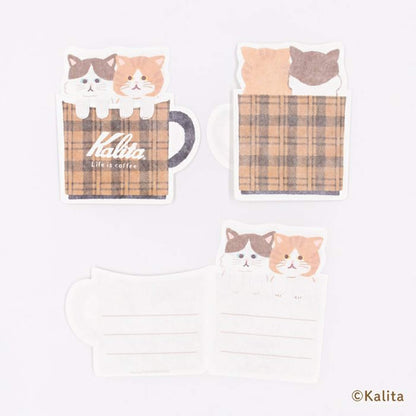 Furukawa Shiko × Kalita Coffee Cup Mini Letter Sheet - Caramel Coffee - Mini Letter Writing Sets