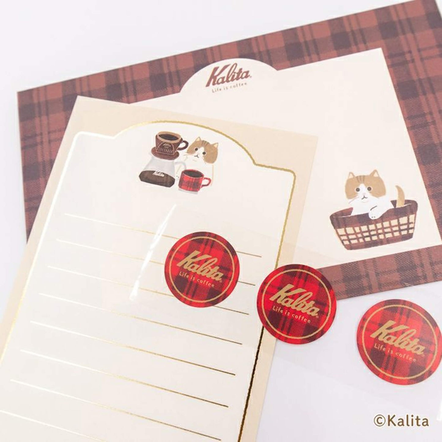 Furukawa Shiko × Kalita Foil - Stamped Mini Letter Set - Brown Coffee - Mini Letter Writing Sets