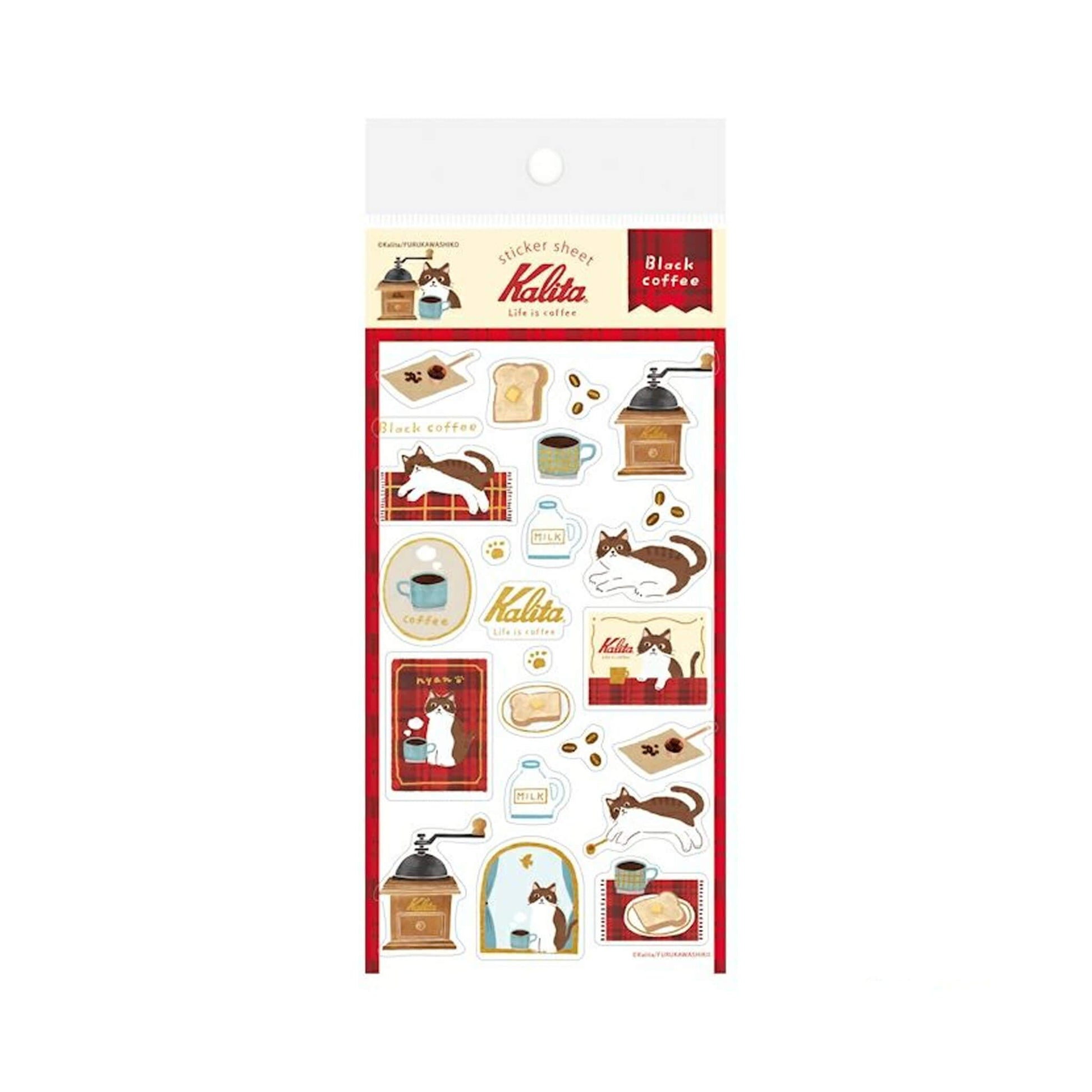 Furukawa Shiko × Kalita Foil - Stamped Sticker Sheet - Black Coffee - Sticker Sheets