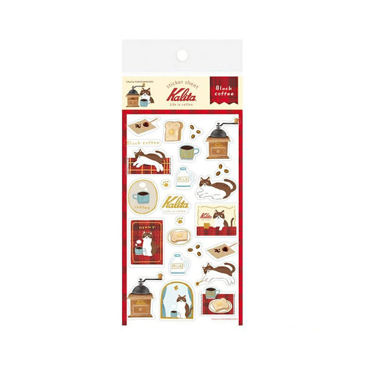 Furukawa Shiko × Kalita Foil - Stamped Sticker Sheet - Black Coffee - Sticker Sheets
