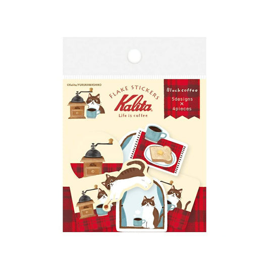 Furukawa Shiko × Kalita Washi Flake Sticker - Black Coffee - Flake Stickers