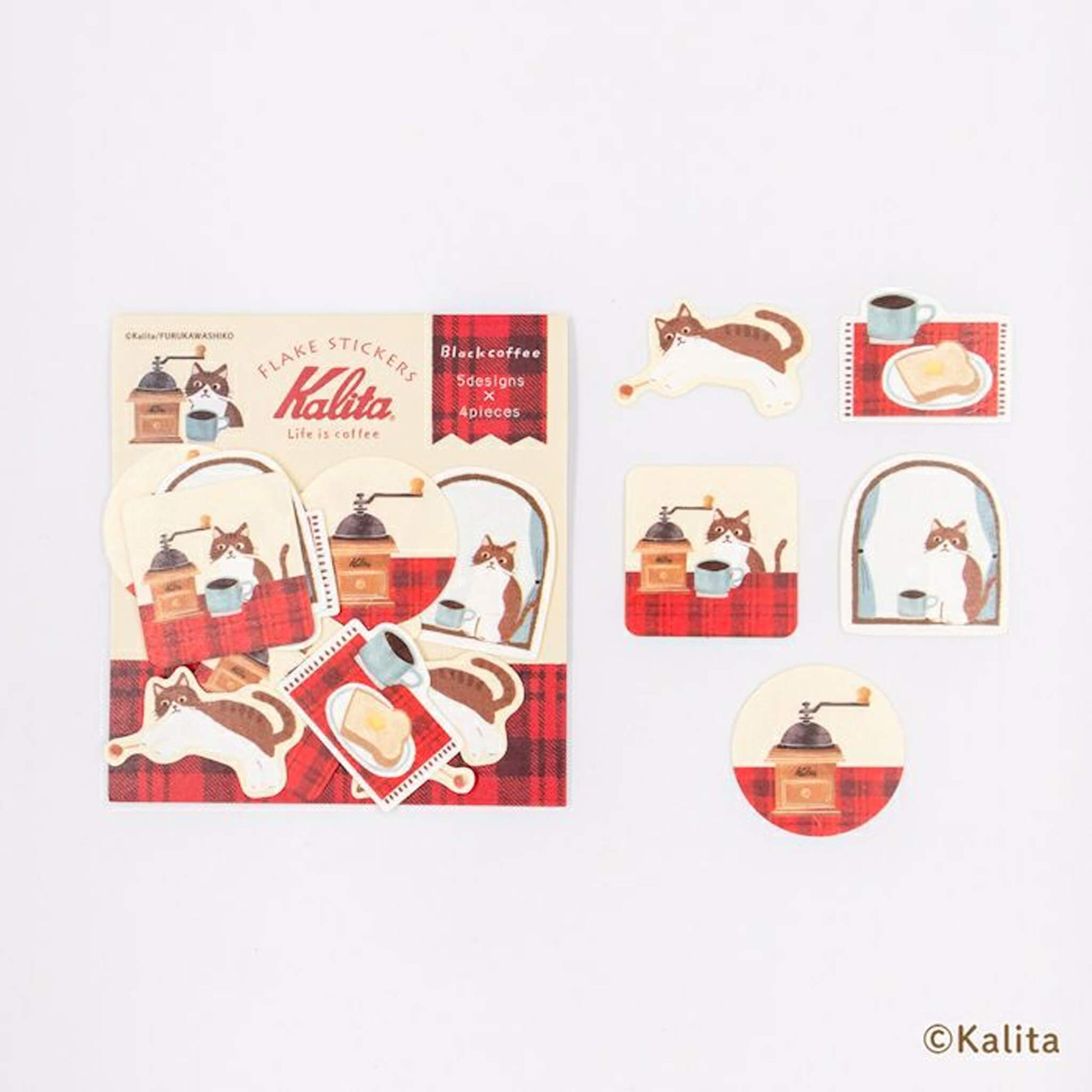 Furukawa Shiko × Kalita Washi Flake Sticker - Black Coffee - Flake Stickers