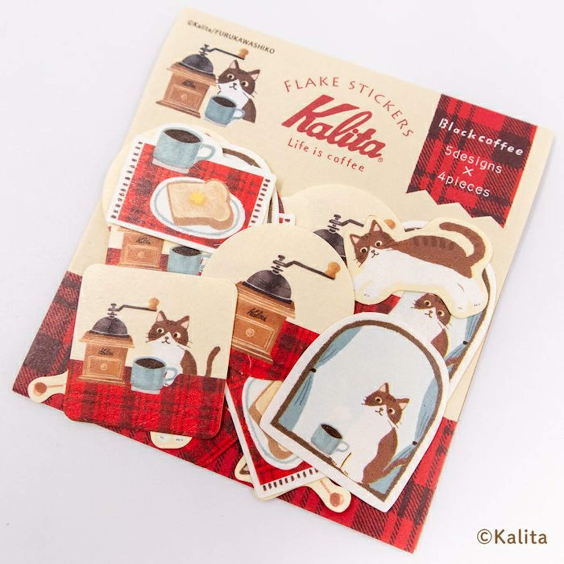 Furukawa Shiko × Kalita Washi Flake Sticker - Black Coffee - Flake Stickers