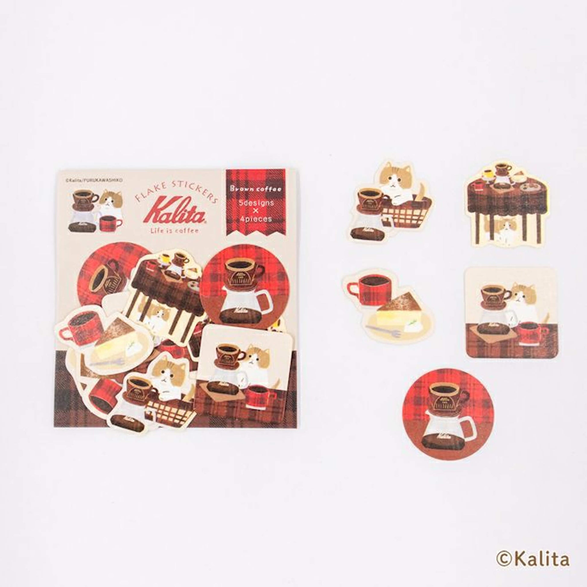 Furukawa Shiko × Kalita Washi Flake Sticker - Brown Coffee - Flake Stickers