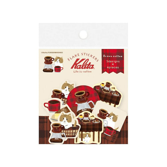 Furukawa Shiko × Kalita Washi Flake Sticker - Brown Coffee - Flake Stickers