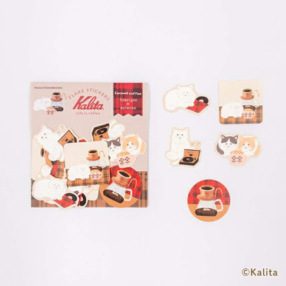 Furukawa Shiko × Kalita Washi Flake Sticker - Caramel Coffee - Flake Stickers