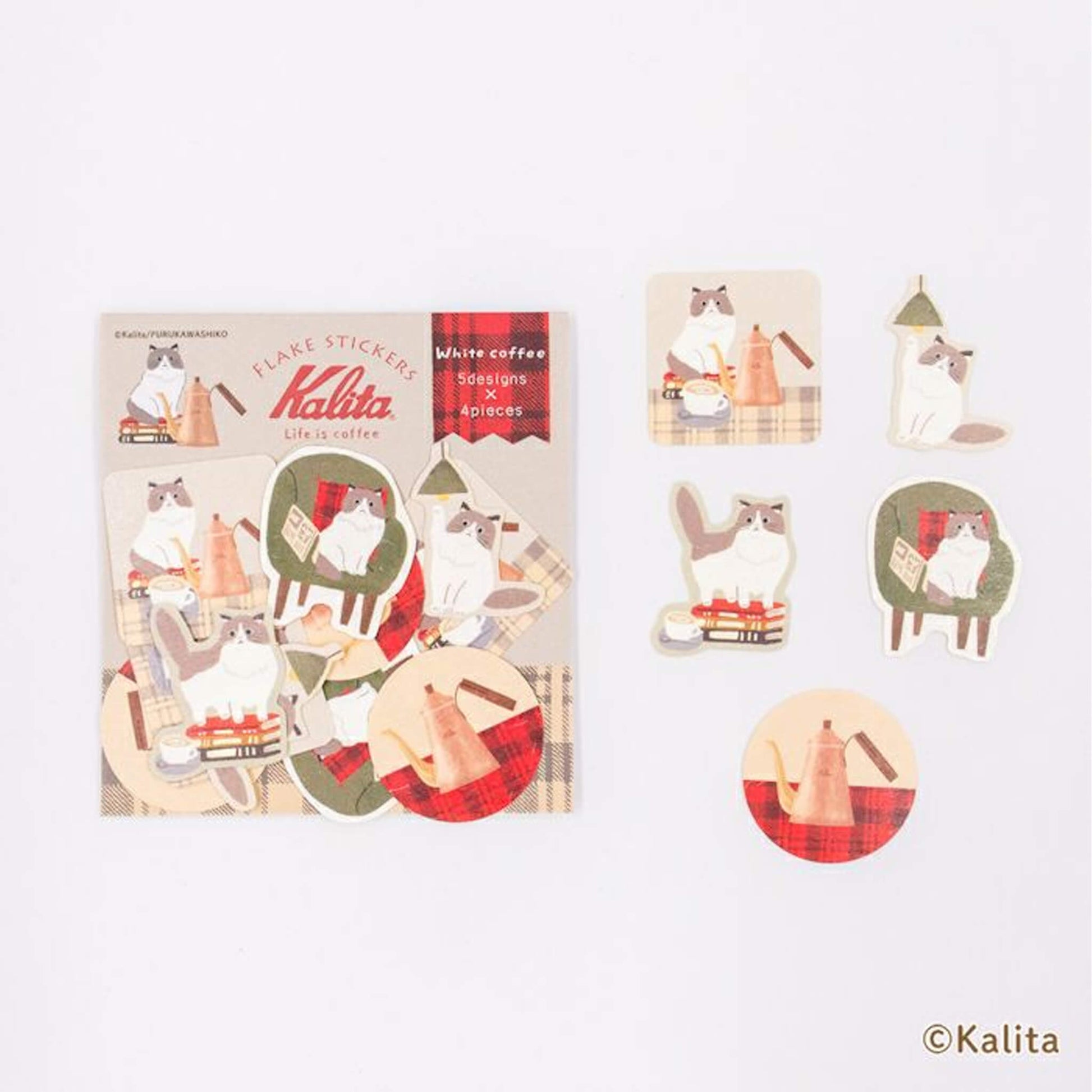 Furukawa Shiko × Kalita Washi Flake Sticker - White Coffee - Flake Stickers
