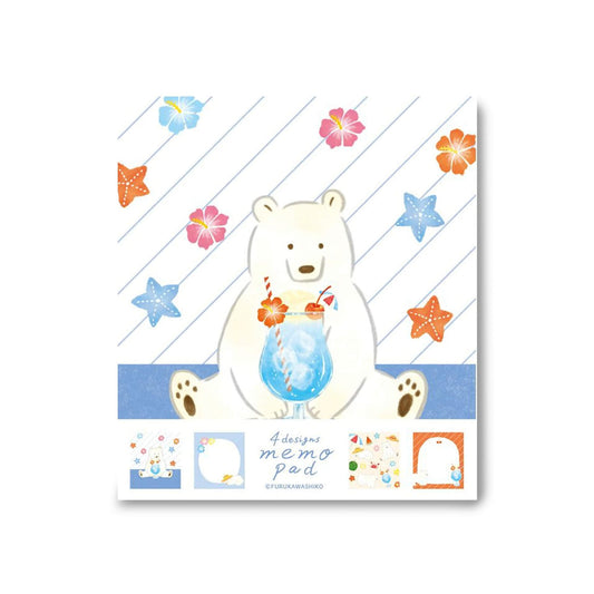 Furukawa Shiko Memo Pad - Polar Bear and Beach - Wa - Life 2025 Summer Limited - Memo Pads
