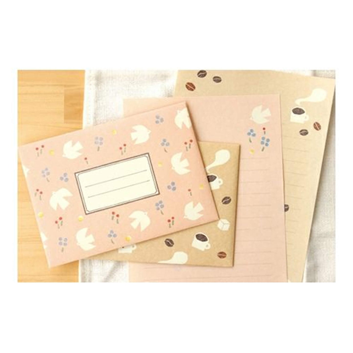 Furukawa Shiko Mino Washi Paper Letter Set - Coffee - Letter Writing Sets