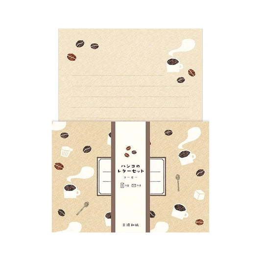 Furukawa Shiko Mino Washi Paper Letter Set - Coffee - Letter Writing Sets