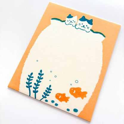 Furukawa Shiko Nagomi Washi Letter Set - Cat and Goldfish - Wa - Life 2025 Summer Limited - Mini Letter Writing Sets
