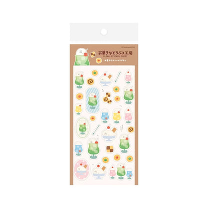 Furukawa Shiko Okashina Doubutsu Kobo Clear Sticker Sheet - Cream Seal - Sticker Sheets