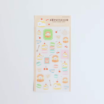 Furukawa Shiko Okashina Doubutsu Kobo Clear Sticker Sheet - Hasamare Dog - Sticker Sheets