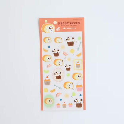 Furukawa Shiko Okashina Doubutsu Kobo Clear Sticker Sheet - Sukima Cat - Sticker Sheets