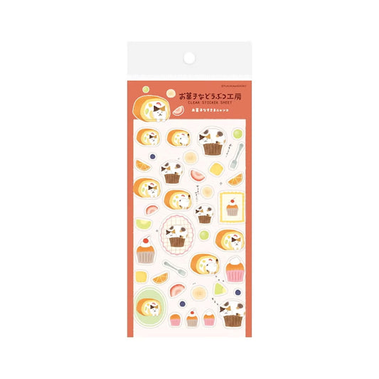 Furukawa Shiko Okashina Doubutsu Kobo Clear Sticker Sheet - Sukima Cat - Sticker Sheets