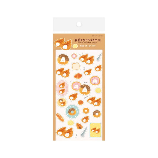 Furukawa Shiko Okashina Doubutsu Kobo Clear Sticker Sheet - Suppori Rabbit - Sticker Sheets