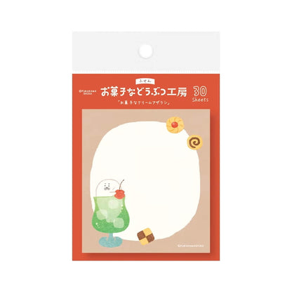 Furukawa Shiko Okashina Doubutsu Kobo Sticky Notes - Cream Seal - Sticky Notes