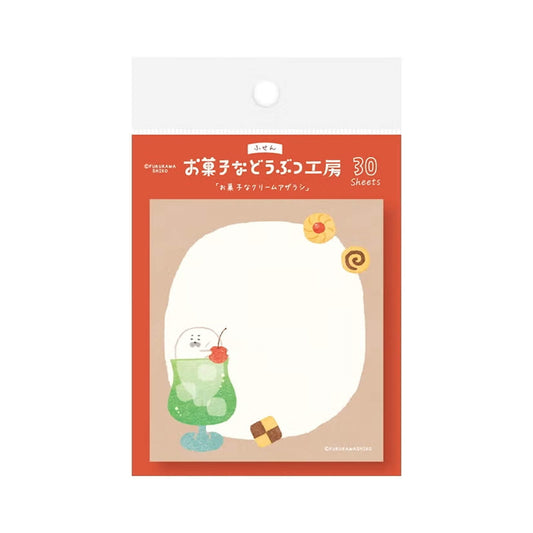 Furukawa Shiko Okashina Doubutsu Kobo Sticky Notes - Cream Seal - Sticky Notes