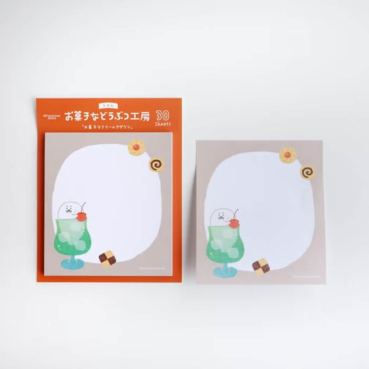Furukawa Shiko Okashina Doubutsu Kobo Sticky Notes - Cream Seal - Sticky Notes