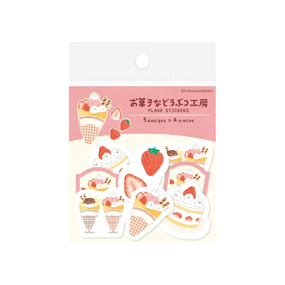 Furukawa Shiko Okashina Doubutsu Kobo Washi Flake Sticker - Narikiri Bird - Flake Stickers
