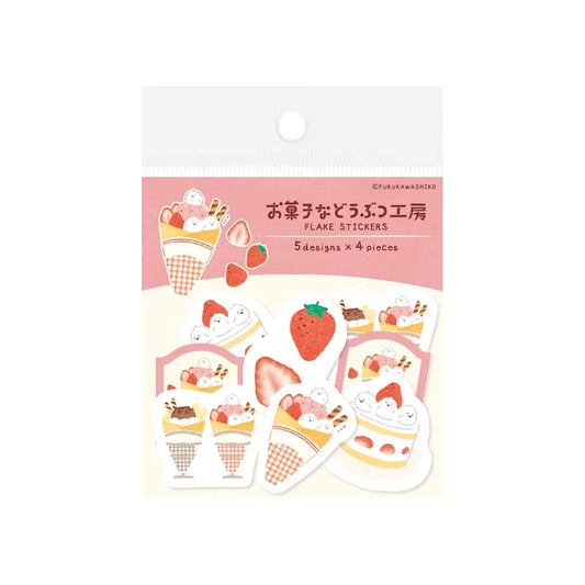 Furukawa Shiko Okashina Doubutsu Kobo Washi Flake Sticker - Narikiri Bird - Flake Stickers