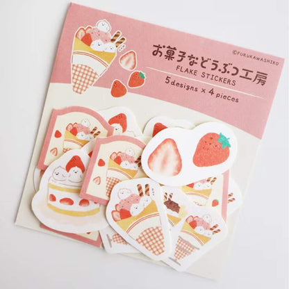 Furukawa Shiko Okashina Doubutsu Kobo Washi Flake Sticker - Narikiri Bird - Flake Stickers