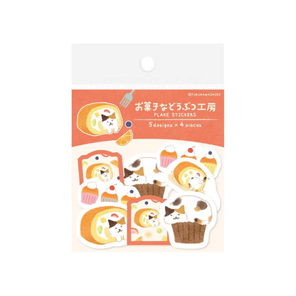 Furukawa Shiko Okashina Doubutsu Kobo Washi Flake Sticker - Sukima Cat - Flake Stickers