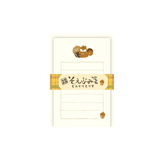 Furukawa Shiko Soebumisen Mini Letter Set - Acorn and Squirrel - Mini Letter Writing Sets