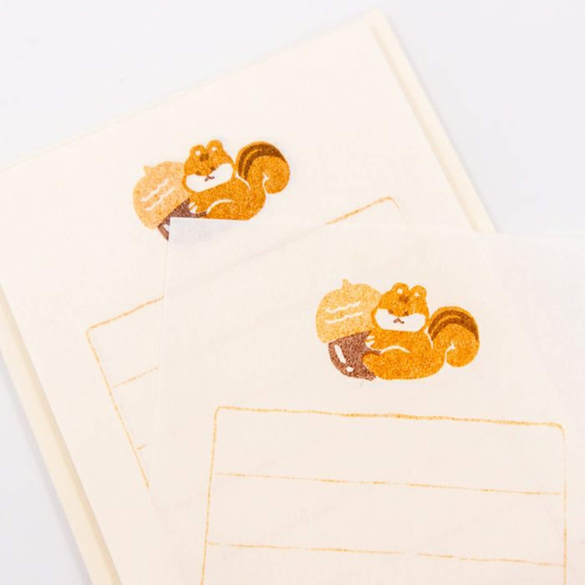 Furukawa Shiko Soebumisen Mini Letter Set - Acorn and Squirrel - Mini Letter Writing Sets