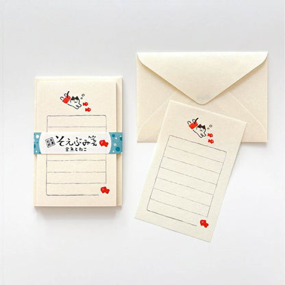 Furukawa Shiko Soebumisen Mini Letter Set - Goldfish and Cat - Wa - Life 2025 Summer Limited - Mini Letter Writing Sets