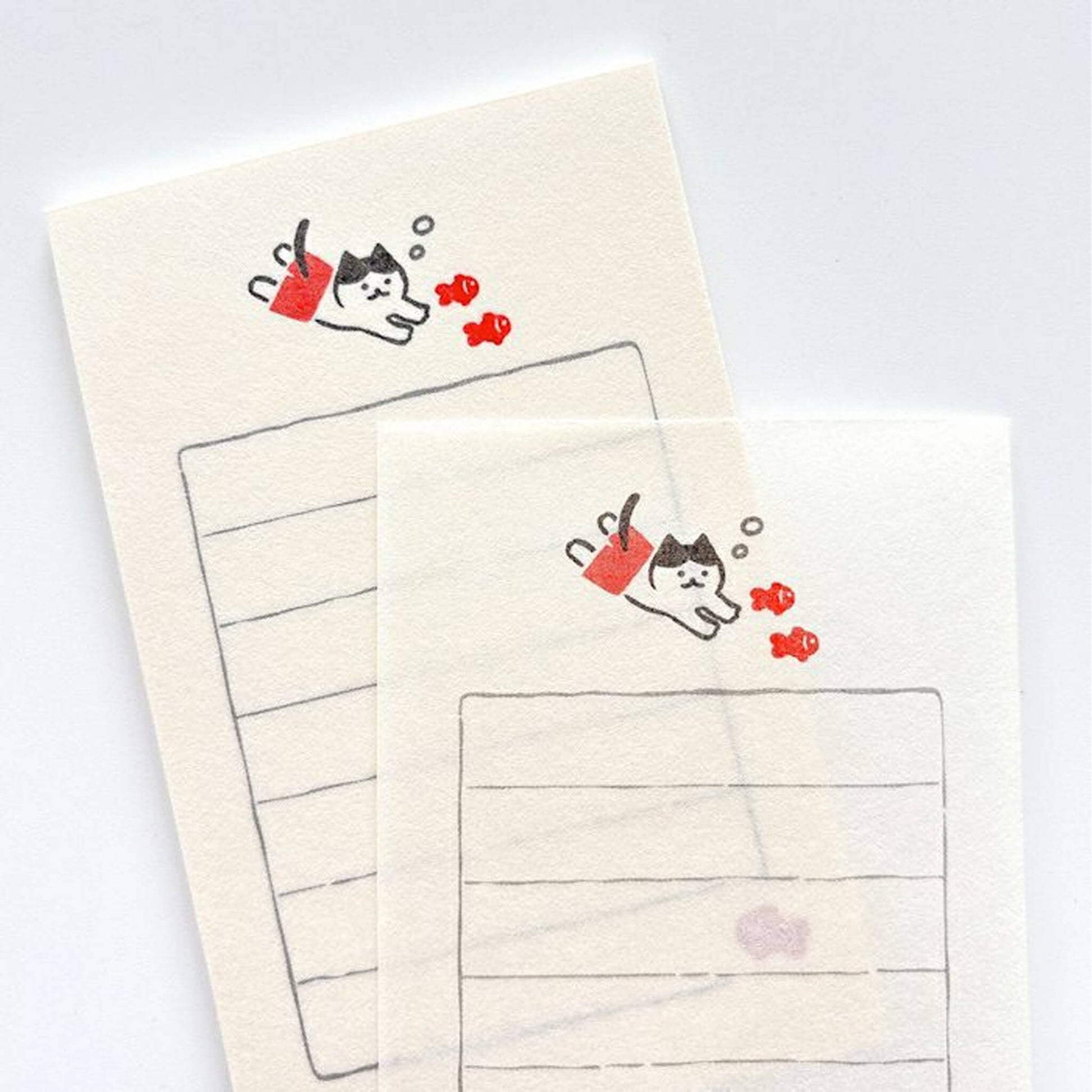 Furukawa Shiko Soebumisen Mini Letter Set - Goldfish and Cat - Wa - Life 2025 Summer Limited - Mini Letter Writing Sets