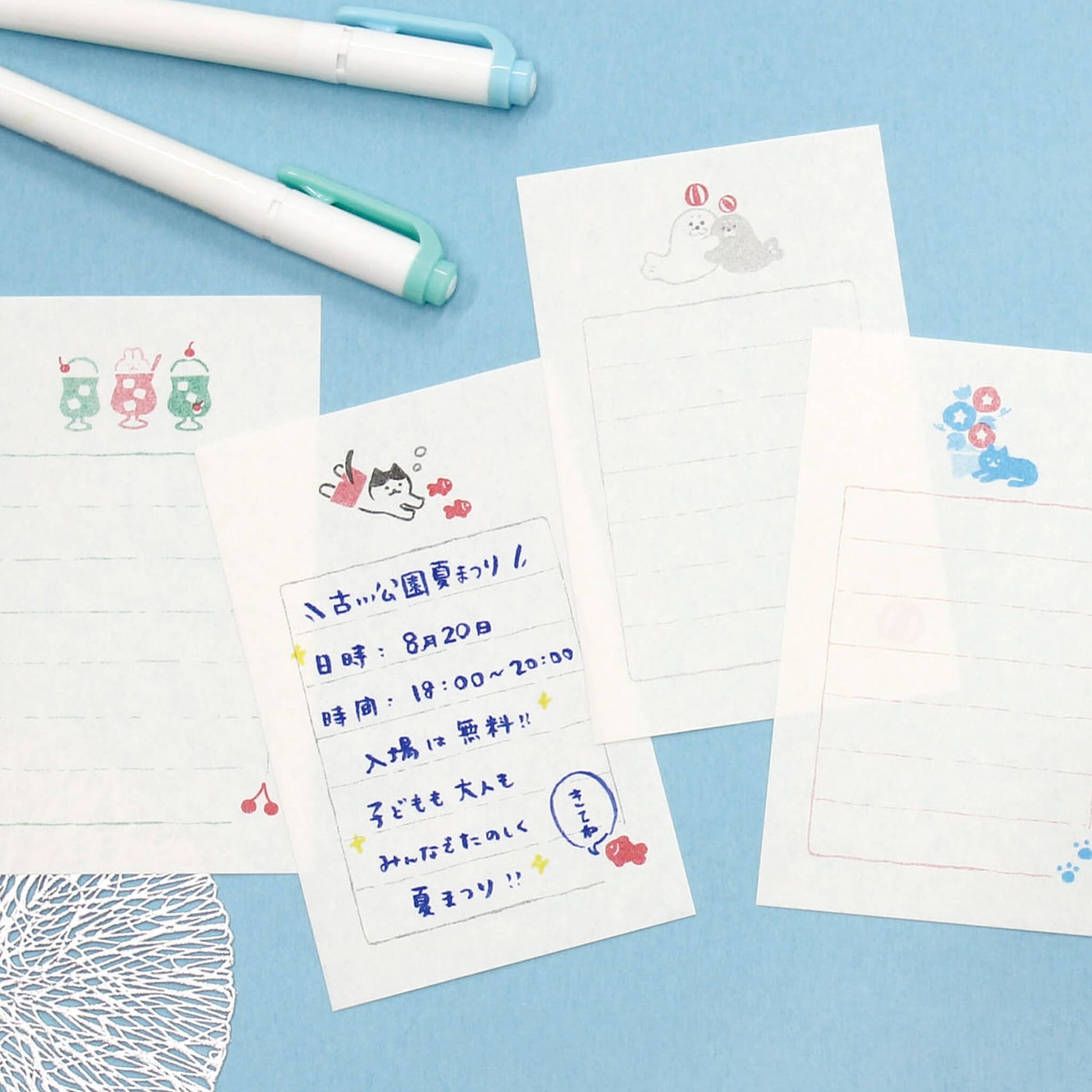 Furukawa Shiko Soebumisen Mini Letter Set - Goldfish and Cat - Wa - Life 2025 Summer Limited - Mini Letter Writing Sets