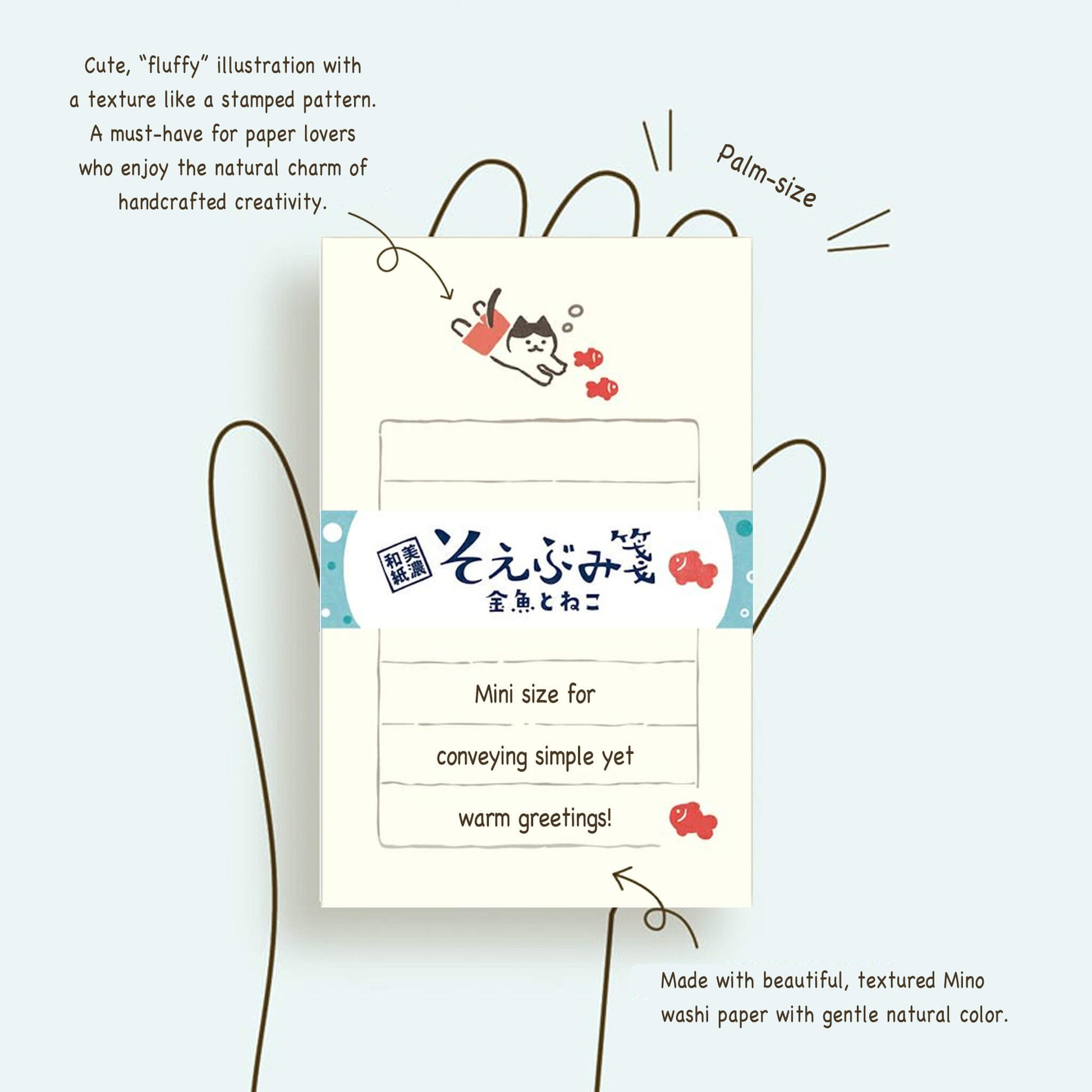 Furukawa Shiko Soebumisen Mini Letter Set - Goldfish and Cat - Wa - Life 2025 Summer Limited - Mini Letter Writing Sets
