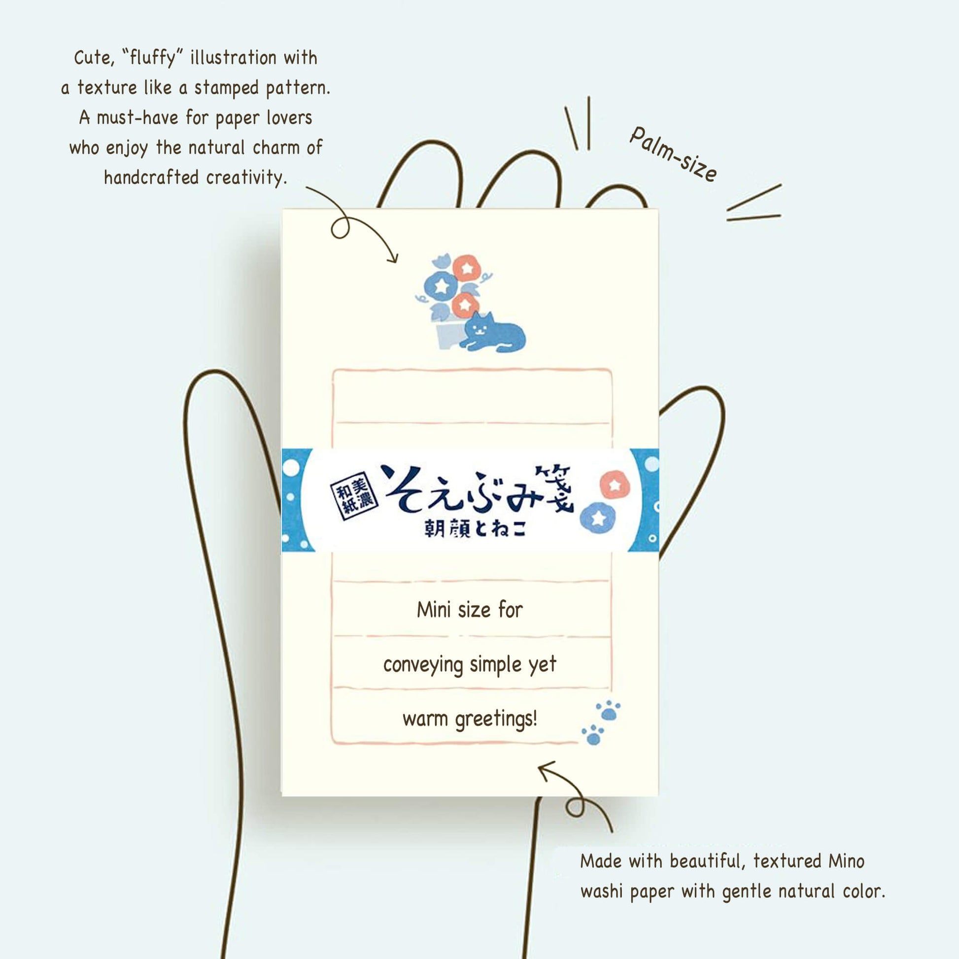 Furukawa Shiko Soebumisen Mini Letter Set - Morning Glory and Cat - Wa - Life 2025 Summer Limited - Mini Letter Writing Sets