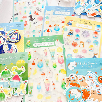 Furukawa Shiko Sticker Sheet - Cat and Goldfish - Wa - Life 2025 Summer Limited - Sticker Sheets