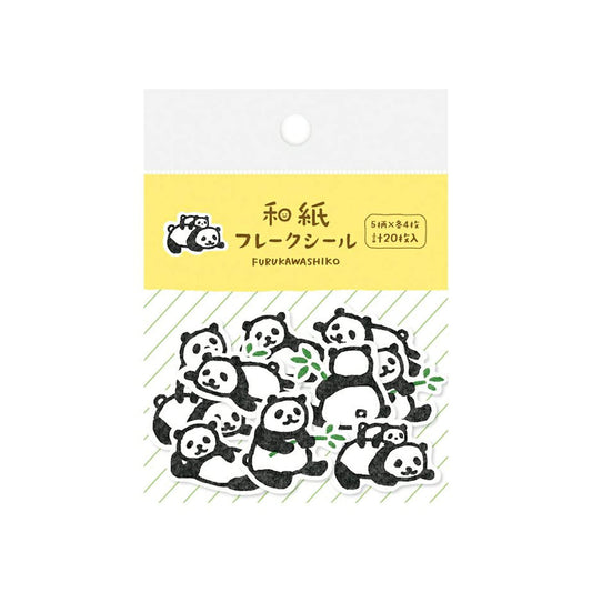 Furukawa Shiko Washi Flake Sticker - Panda - Flake Stickers