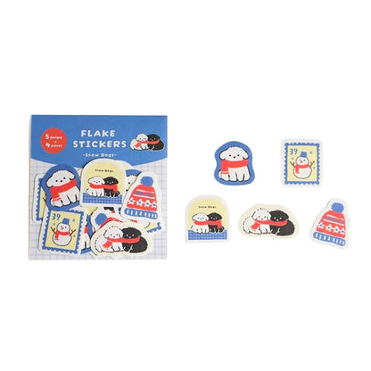 Furukawa Shiko Washi Flake Sticker - Snow & Dog [Winter 2026 Limited Edition] - Flake Stickers
