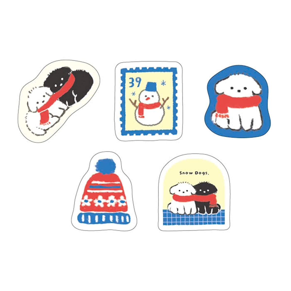 Furukawa Shiko Washi Flake Sticker - Snow & Dog [Winter 2026 Limited Edition] - Flake Stickers