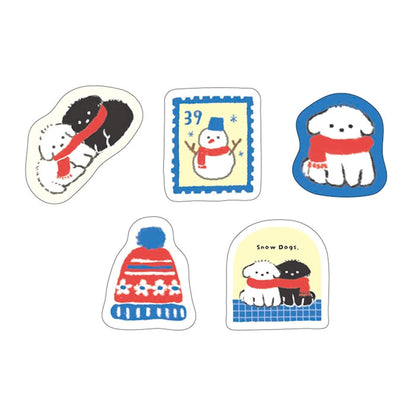 Furukawa Shiko Washi Flake Sticker - Snow & Dog [Winter 2026 Limited Edition] - Flake Stickers
