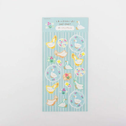 Furukawa Shiko Washi Sticker Sheet - Flower & Duckling - Wa - Life Spring 2026 Limited - Sticker Sheets