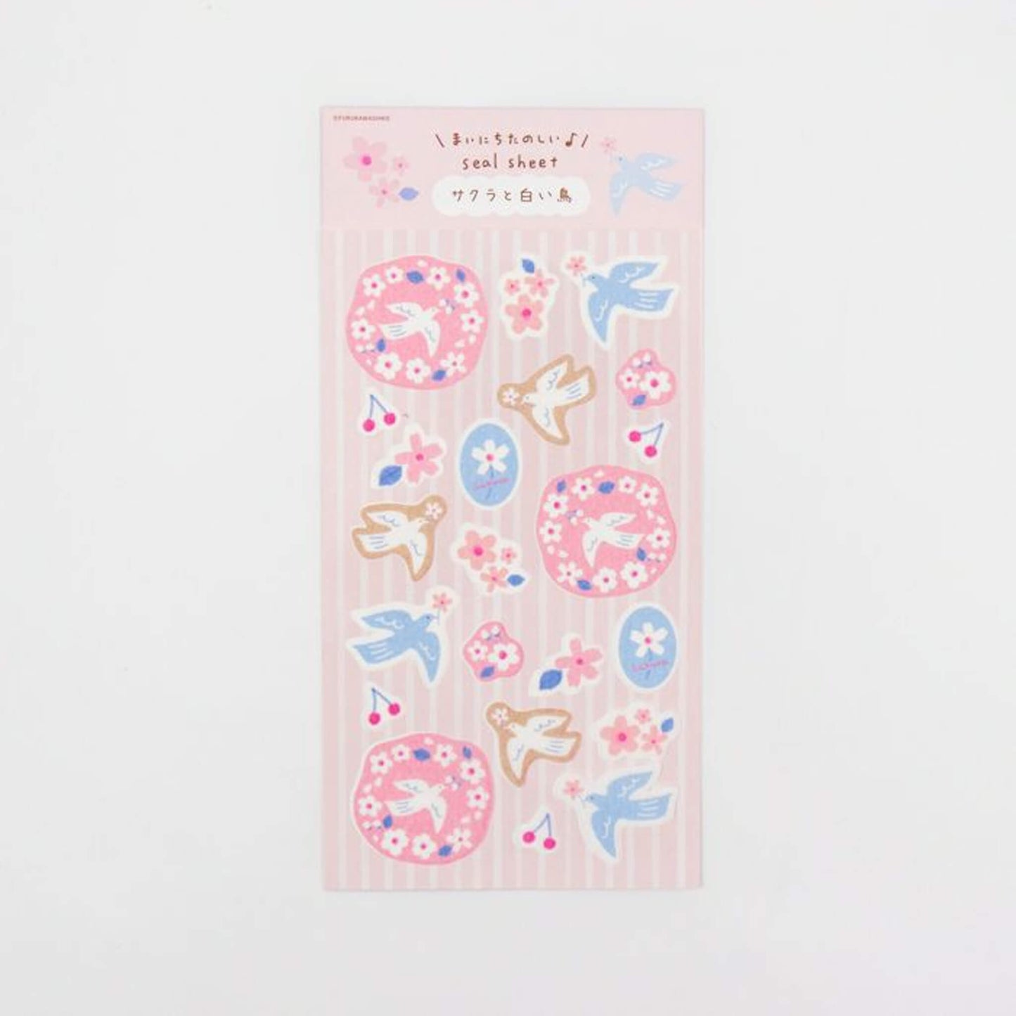 Furukawa Shiko Washi Sticker Sheet - Sakura & White Bird - Wa - Life Spring 2026 Limited - Sticker Sheets