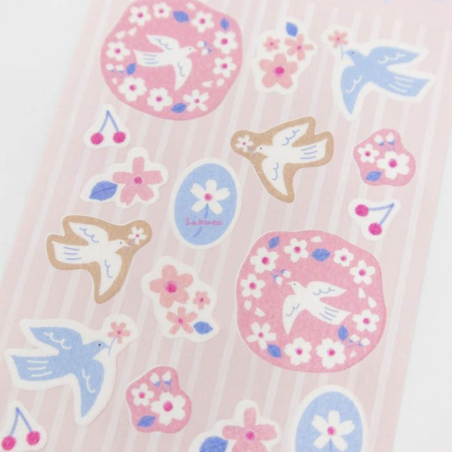 Furukawa Shiko Washi Sticker Sheet - Sakura & White Bird - Wa - Life Spring 2026 Limited - Sticker Sheets