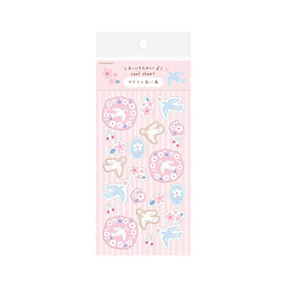 Furukawa Shiko Washi Sticker Sheet - Sakura & White Bird - Wa - Life Spring 2026 Limited - Sticker Sheets