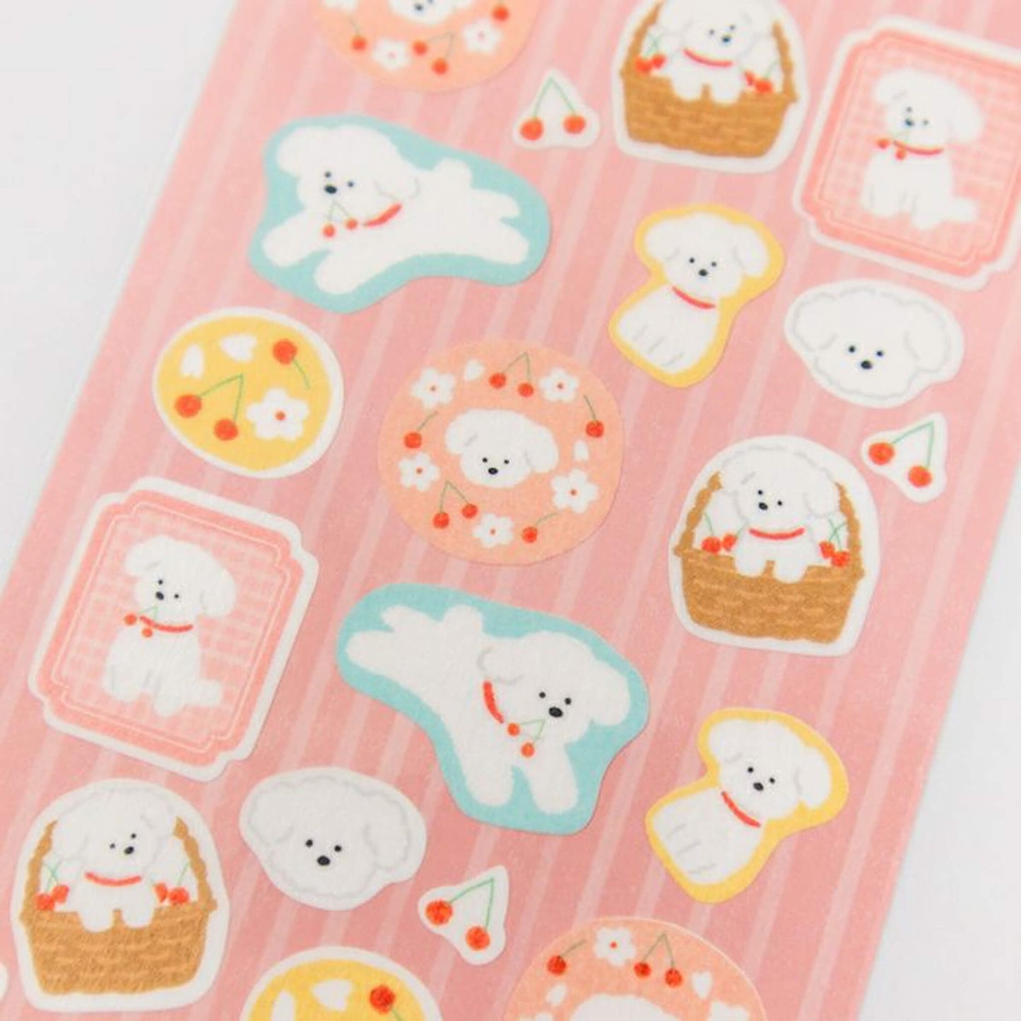 Furukawa Shiko Washi Sticker Sheet - Sakura & White Dog - Wa - Life Spring 2026 Limited - Sticker Sheets