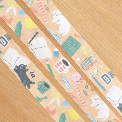 Furukawa Shiko Washi Tape - Cat Stationery - Watashi Biyori - Washi Tapes