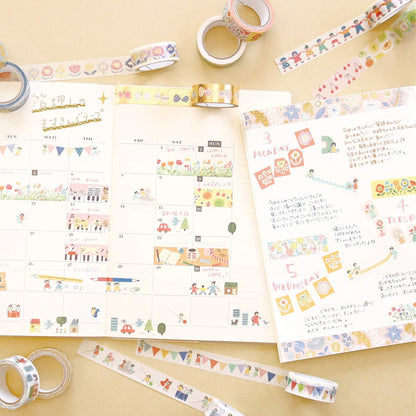 Furukawa Shiko Washi Tape - Retro Cáfe - Watashi Biyori - Washi Tapes