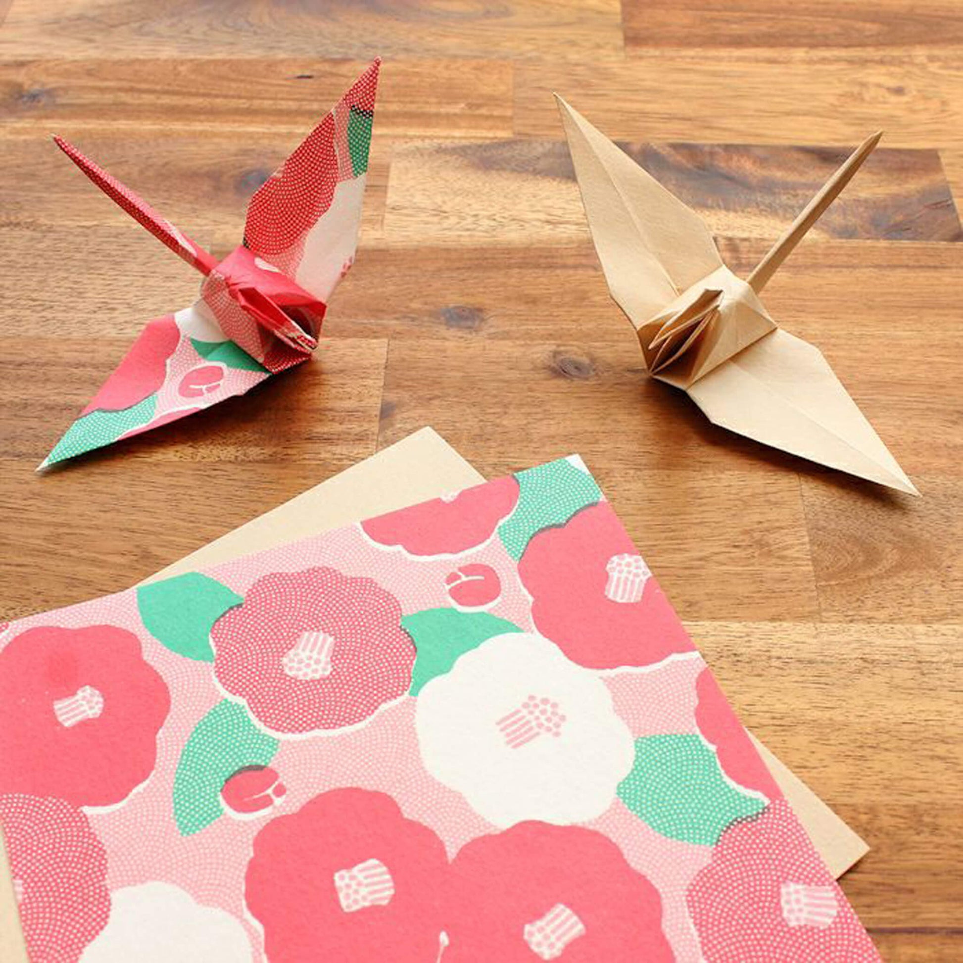Furukawa Shiko Yuiyui Mino Washi Origami Paper Set - Camellia - Origami Paper