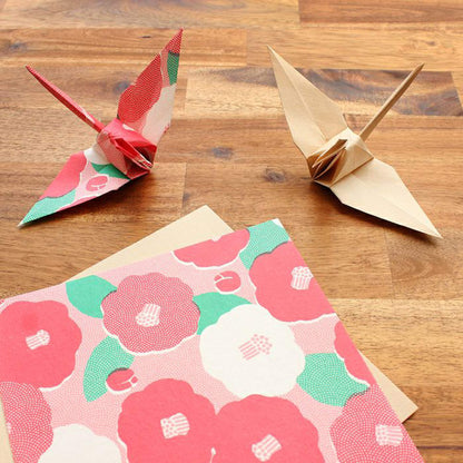 Furukawa Shiko Yuiyui Mino Washi Origami Paper Set - Camellia - Origami Paper