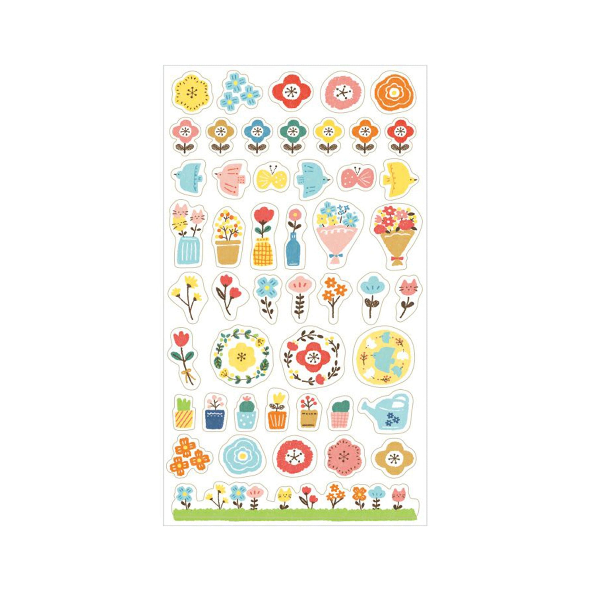 Furukawa Sticker Sheet - Colorful Flowers - Sticker Sheets